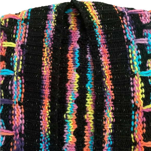 Luxe Plus Size Long Plaid Color Fringed Hem Knit Cardigan Duster Sweater - Picture 3 of 7